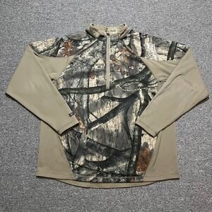 Russel Outdoors Camo 1/4 Zip Pullover Shirt Mens Long Sleeve Hunting Outdoor 2XL